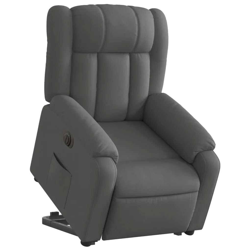 Poltrona Alzapersona Reclinabile Elettrica Grigio Scuro Tessuto 3205341