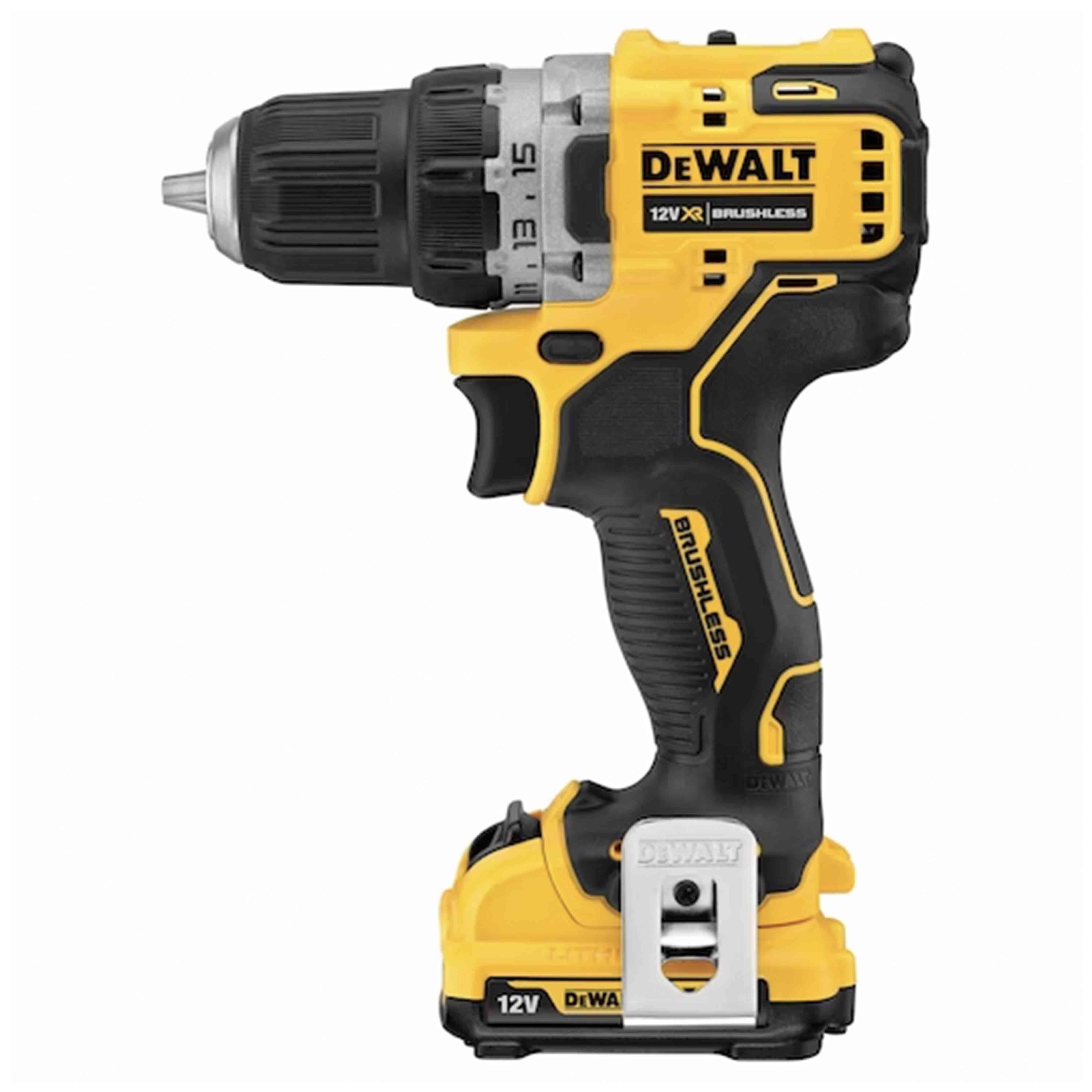 TRAPANO AVVITATORE DEWALT BL 12V CON 2 BATTERIE DA 2 AH E CARICATORE - DCD701D2
