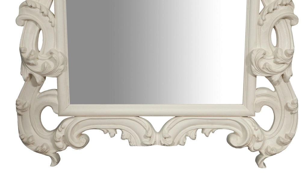 Biscottini SPECCHIERA DA PARETE IN LEGNO FINITURA BIANCA ANTICATA MADE IN ITALY realizzata