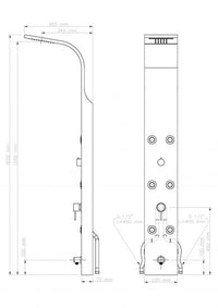 Metaform Colonna doccia multifunzione modello Vittoria Victoria con Led - Acciaio Inox