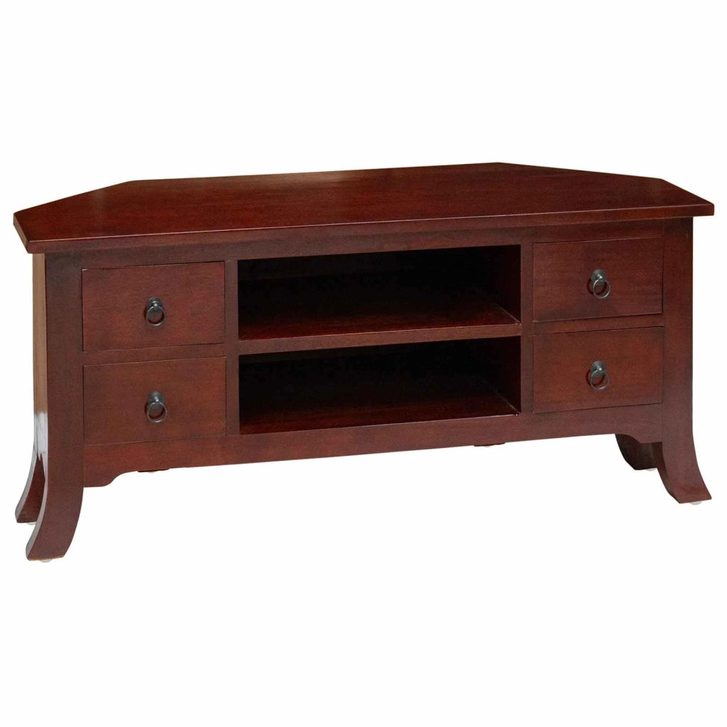 Mobile TV Marrone 100 x 40,5 x 46 cm Legno di Mogano Massello 42009936