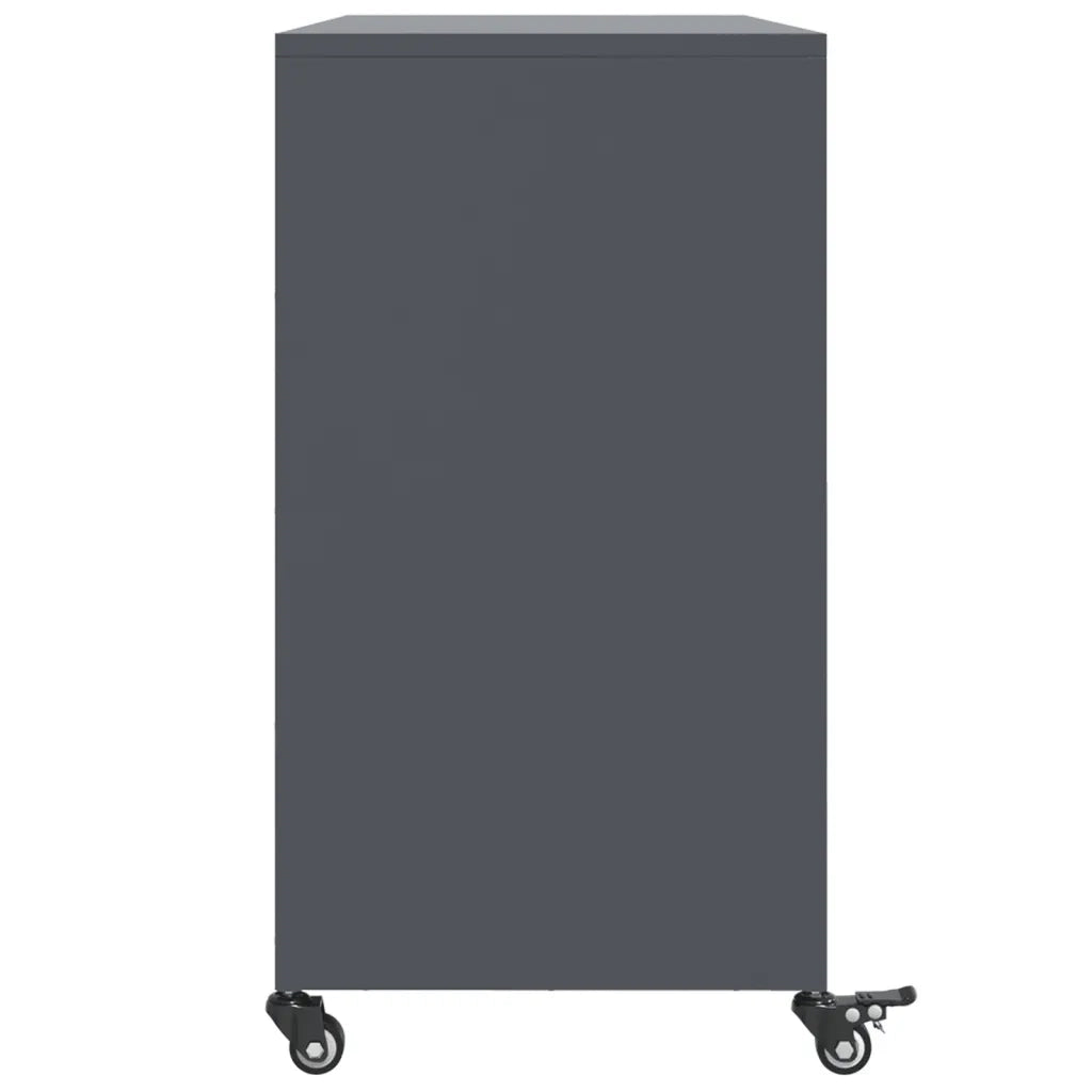 Credenza | Madia | Buffet da pranzo | Armadio da pranzo Antracite 100,5x39x72 cm in Acciaio