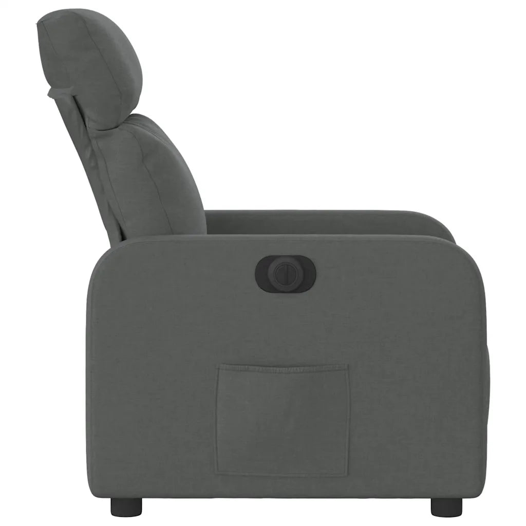 Poltrona | Sedia Relax Elettrica Reclinabile Grigio Scuro in Tessuto