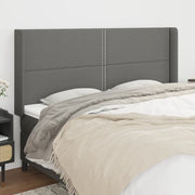 Testiera ad Orecchio-Testata con Orecchie GrigioScuro 183x16x118/128cm inTessuto 863538