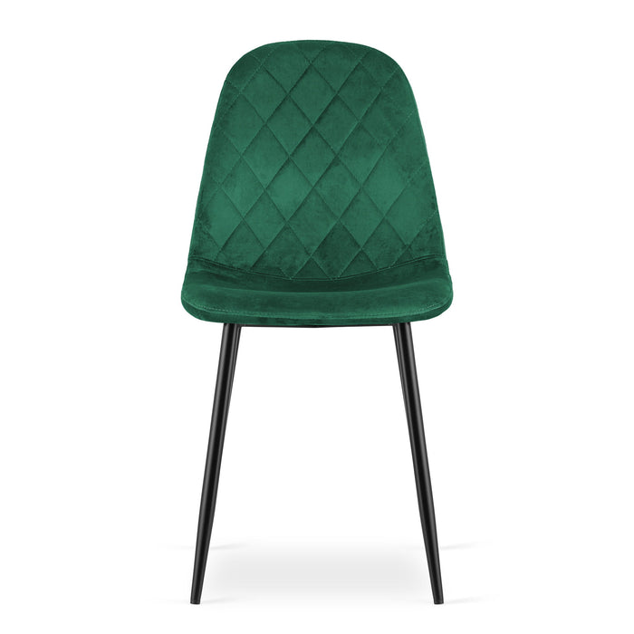 Sedia VALORA DAPI - Velluto verde scuro moderno x 4