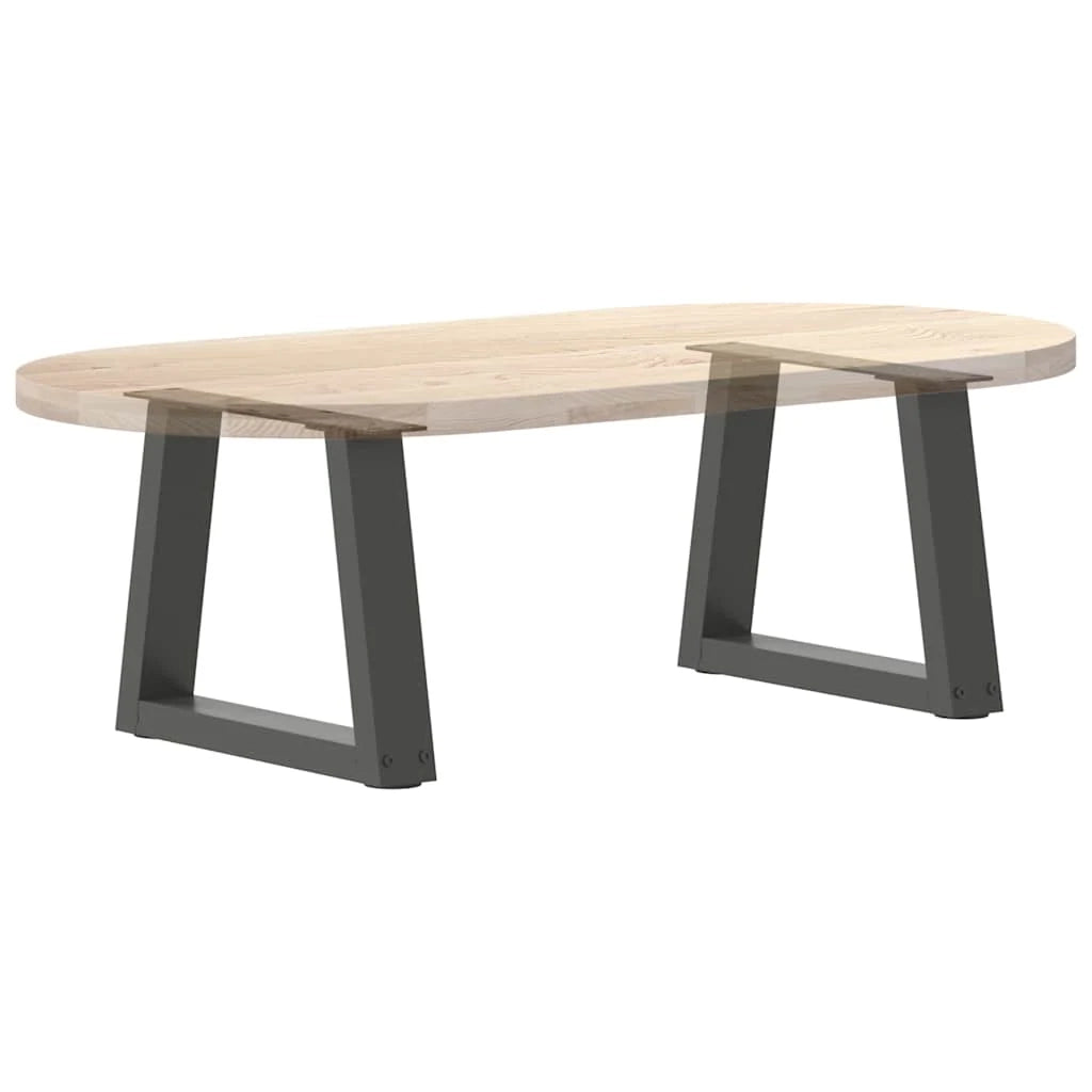 Set di 2 gambe per tavolino da caffè a forma di V 30 x 30 cm design moderno con piedini regolabili in acciaio antracite 02_0056819