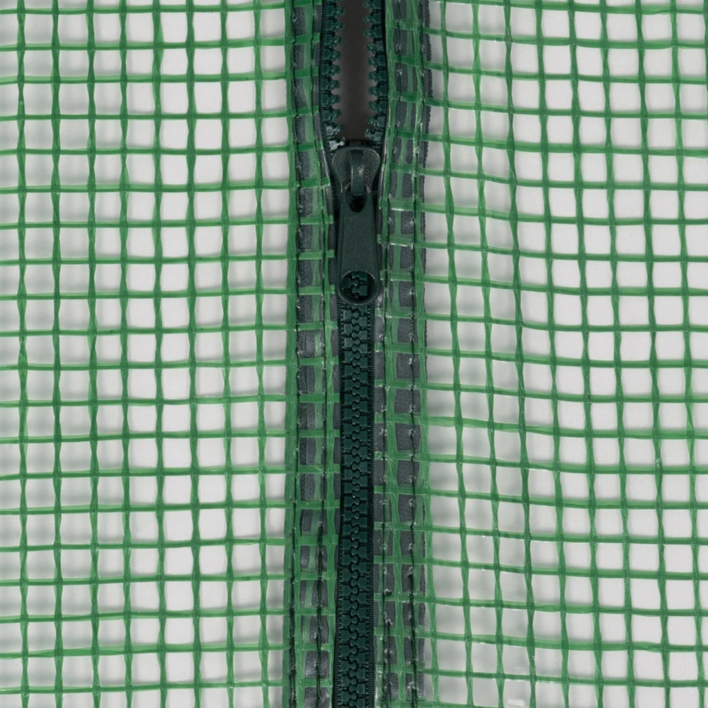 IDMarket - Serra da giardino a tunnel da 12 m², 4 x 3 x 2 m, in acciaio zincato + telo anti-UV con porta e finestre ZEBRA verde, per tutte