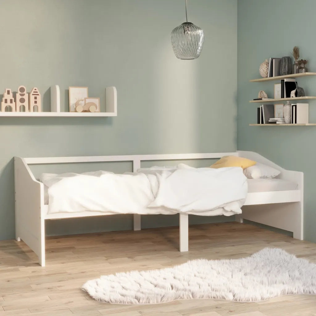 Divano letto | Sof¨¤ letto | Letto singolo a 3 Posti Bianco Legno Massello di Pino 90x200cm
