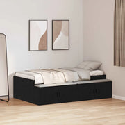 Struttura del letto con cassetto Rovere Nero 90 x 190 cm 3335206