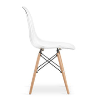 Sedia Valora OSAKA con gambe trasparenti naturali per soggiorno x4