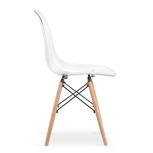 Sedia Valora OSAKA con gambe trasparenti naturali per soggiorno x4