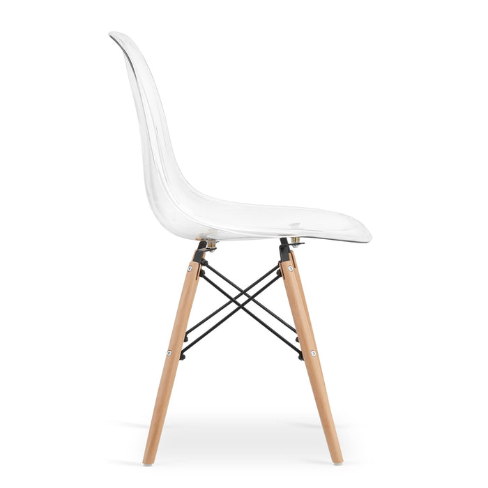 Sedia Valora OSAKA con gambe trasparenti naturali per soggiorno x4