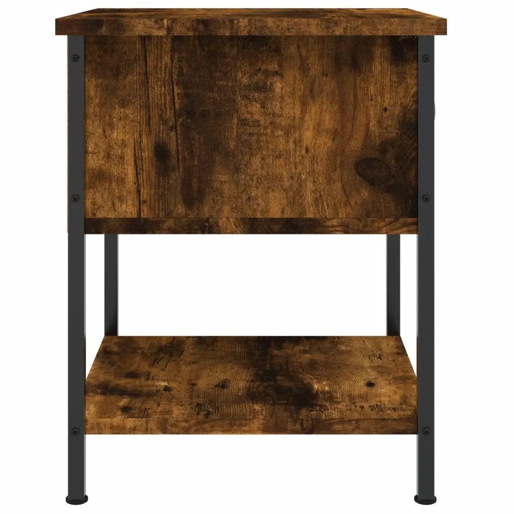 Comodino | Armadio da Notte | Mobiletto da notte Rovere Fumo 34x35,5x45 cm in Legno Multistrato