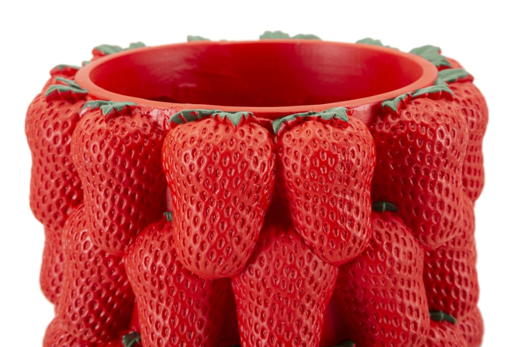 Vaso Strawberry Ø20x32 cm in Resina Rosso
