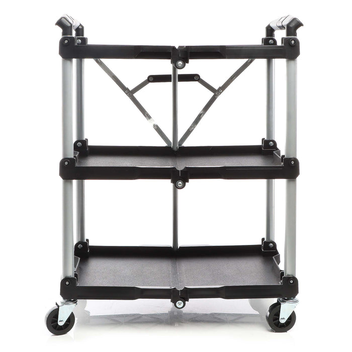 Carrello pieghevole multiuso con 3 piani Fino a 120 kg Per officina, ufficio, gastronomia