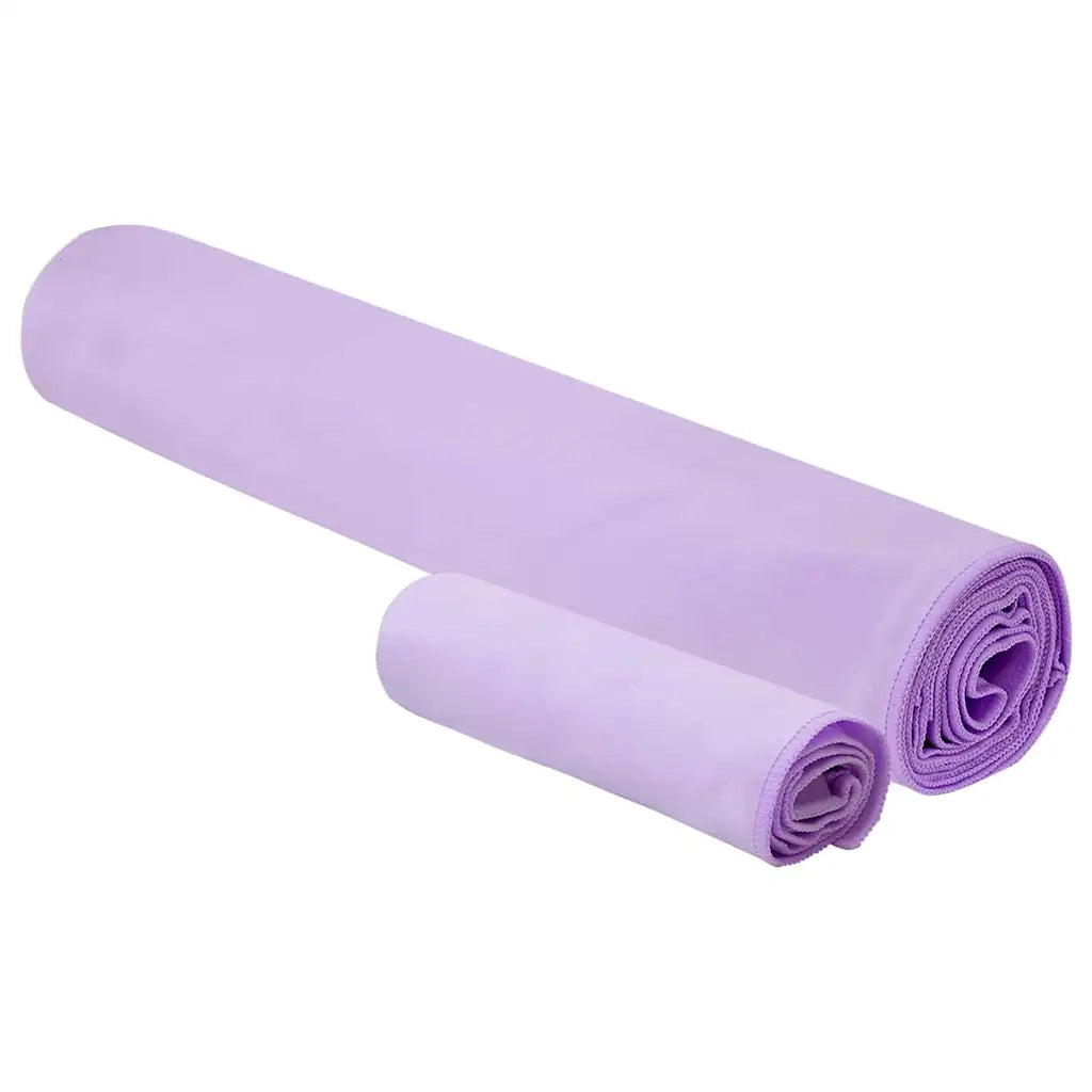 Set di Asciugamani Sportivi 2 pcs Viola Tessuto