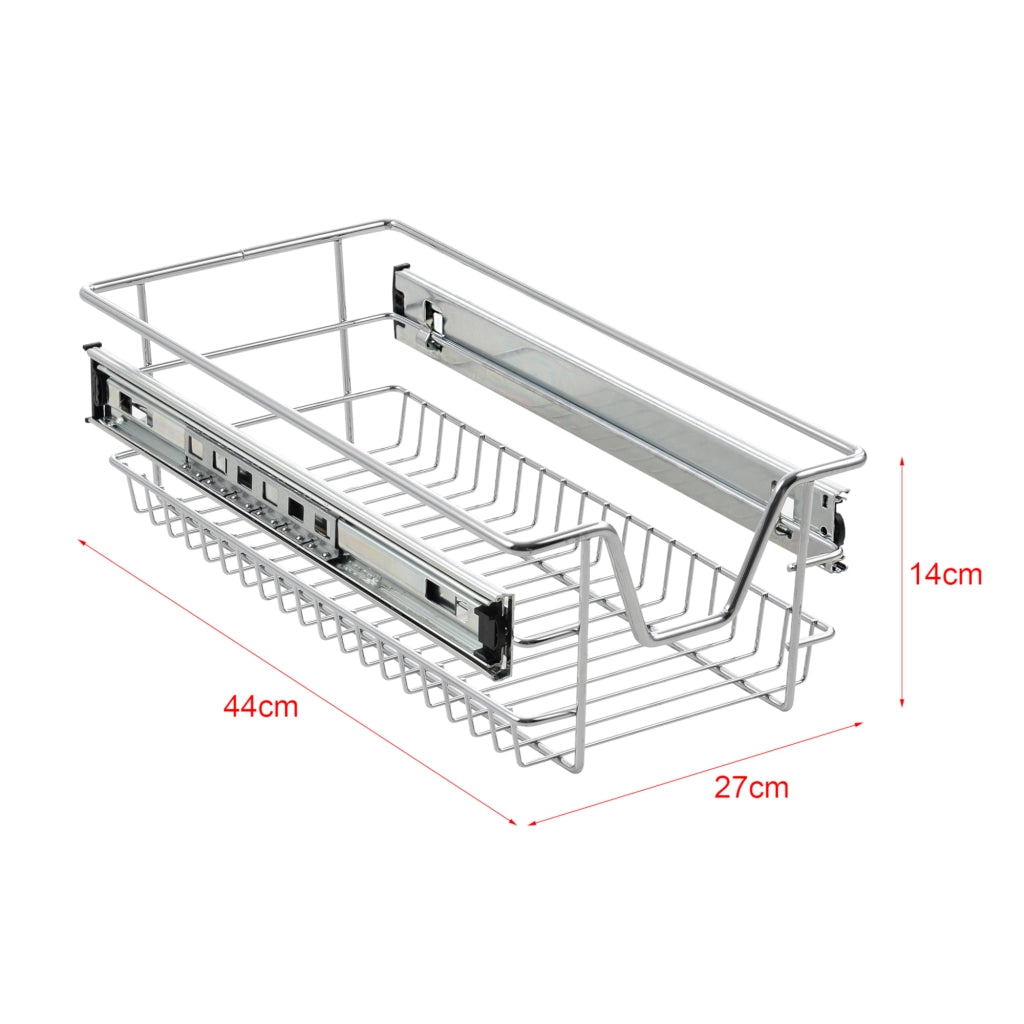 Set di 2 Cassetti Telescopici Estraibili a Rete con Guide in Acciaio 27x44x14 cm [en.casa]