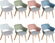 GrandCA HOME Set di 8 Sedie da Cucina Nordica Sedia da Pranzo con Gambe in Legno Massello, Sedie Imbottite per Camera da Letto, Soggiorno, Cucina,Miscela-2-N