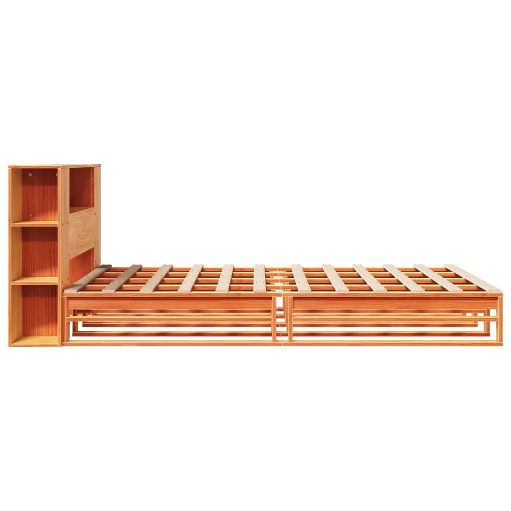 Letto Libreria senza Materasso Marrone Cera 160x200 cm Legno 3323883