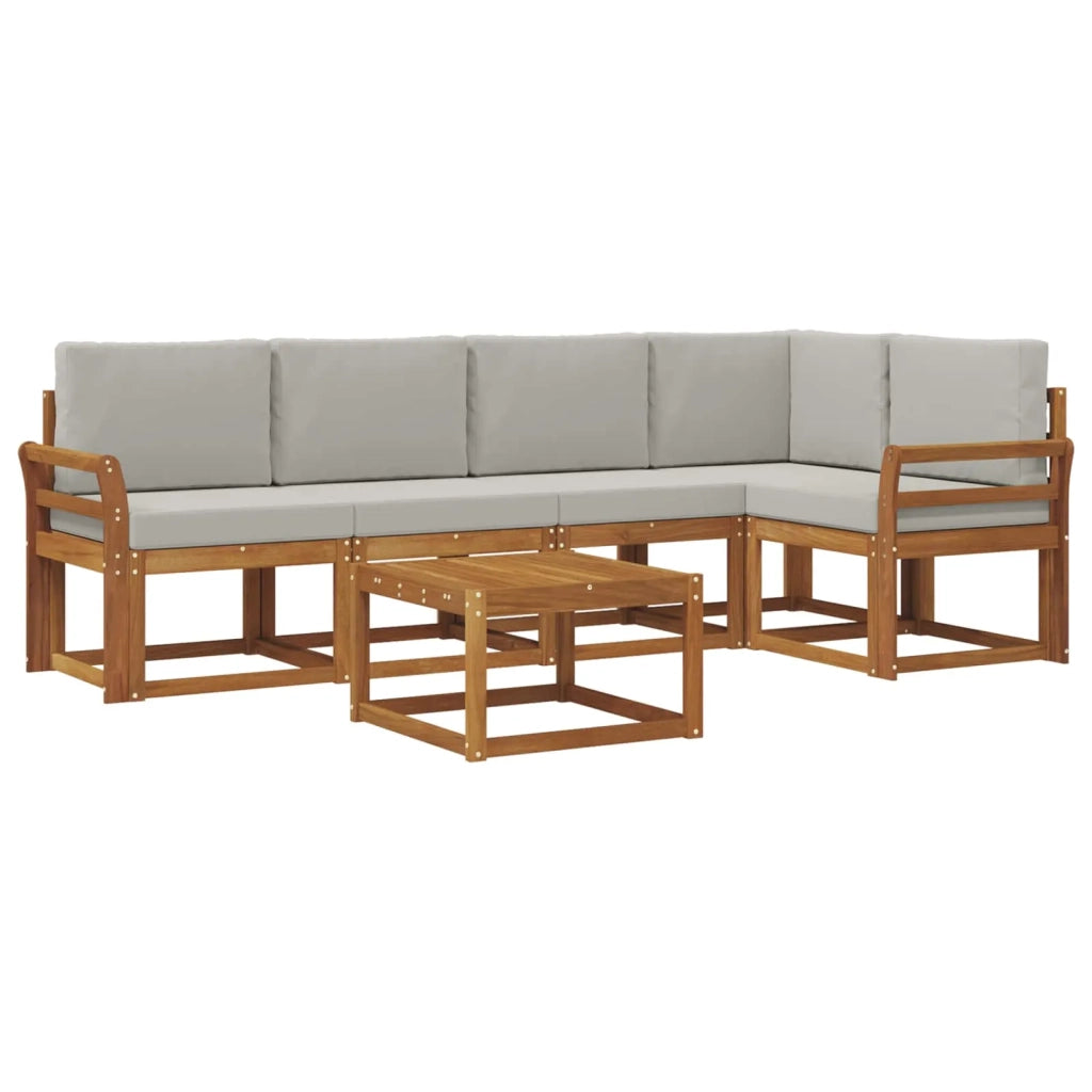 Set di divani da esterno 6 pcs Grigio Naturale e Chiaro 3366429