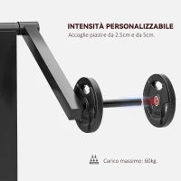 Panca Romana 2 in 1 per Curl e Tricipiti con Sedile a 5 Livelli e 25 Regolazioni, Nero