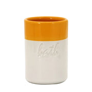 Bicchiere in ceramica giallo/bianco - serie Bath