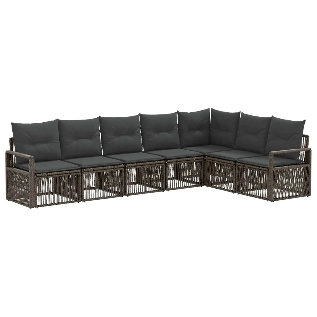 Set Divano da Giardino 7 pcs Grigio polyrattan 3435722