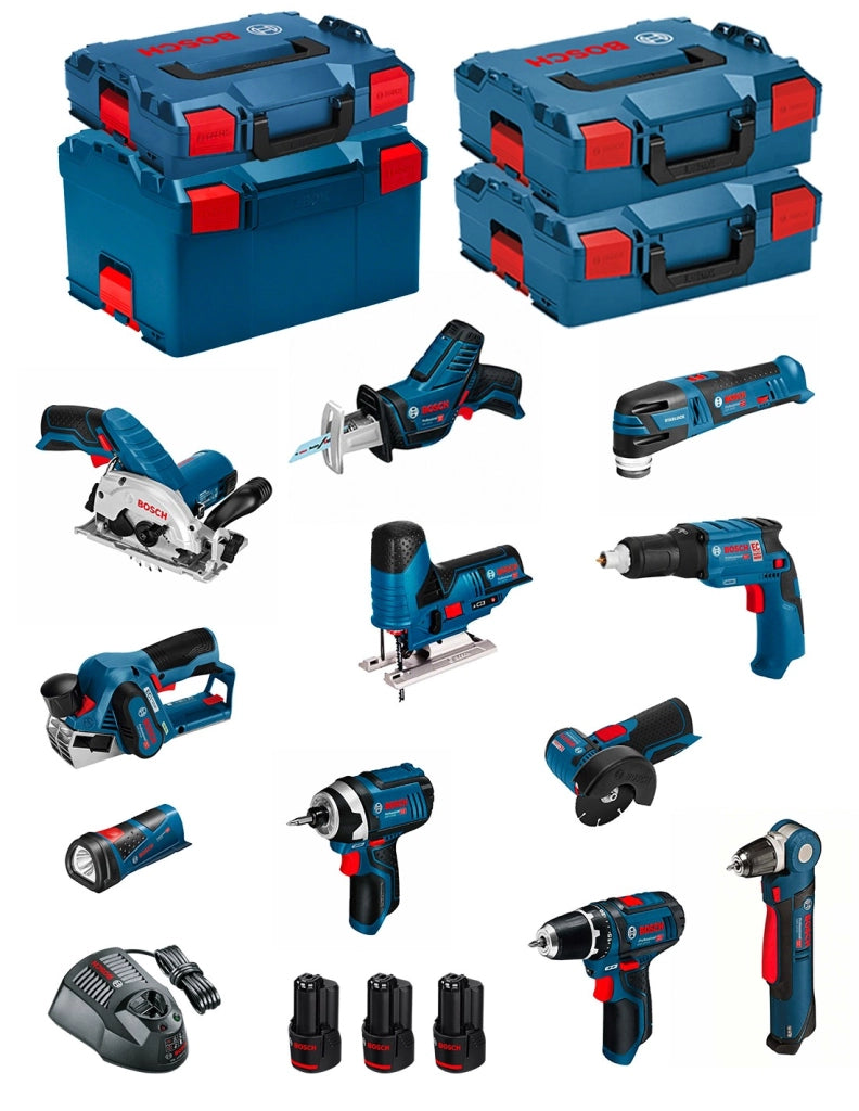 BOSCH Kit BMK11-28AD3 (GSR12V-15+GDR12V-105+GKS12V-26+GWS12V-76+GST12V-70+GOP12V-28+GSA12V-14+GWB12V-10+GTB12V-11+GHO12V-20...)