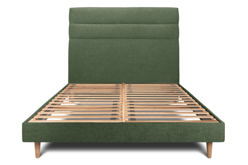 Letto 200x200 cm con testiera in linea - Tessuto Tela opaca