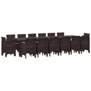 Set da Pranzo per Giardino 15 pcs Marrone Rattan Polt 3378639