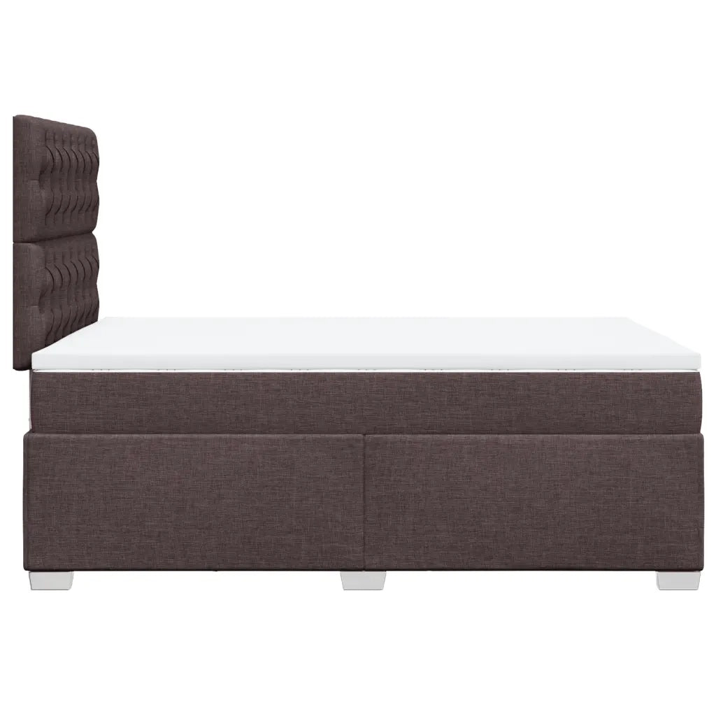 Giroletto a Molle con Materasso Marrone Scuro 120x190cm Tessuto