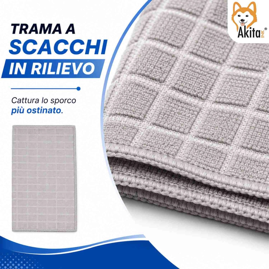 Akitaink 3 Panni Pavimenti Microfibra Basic+ 50x70 cm