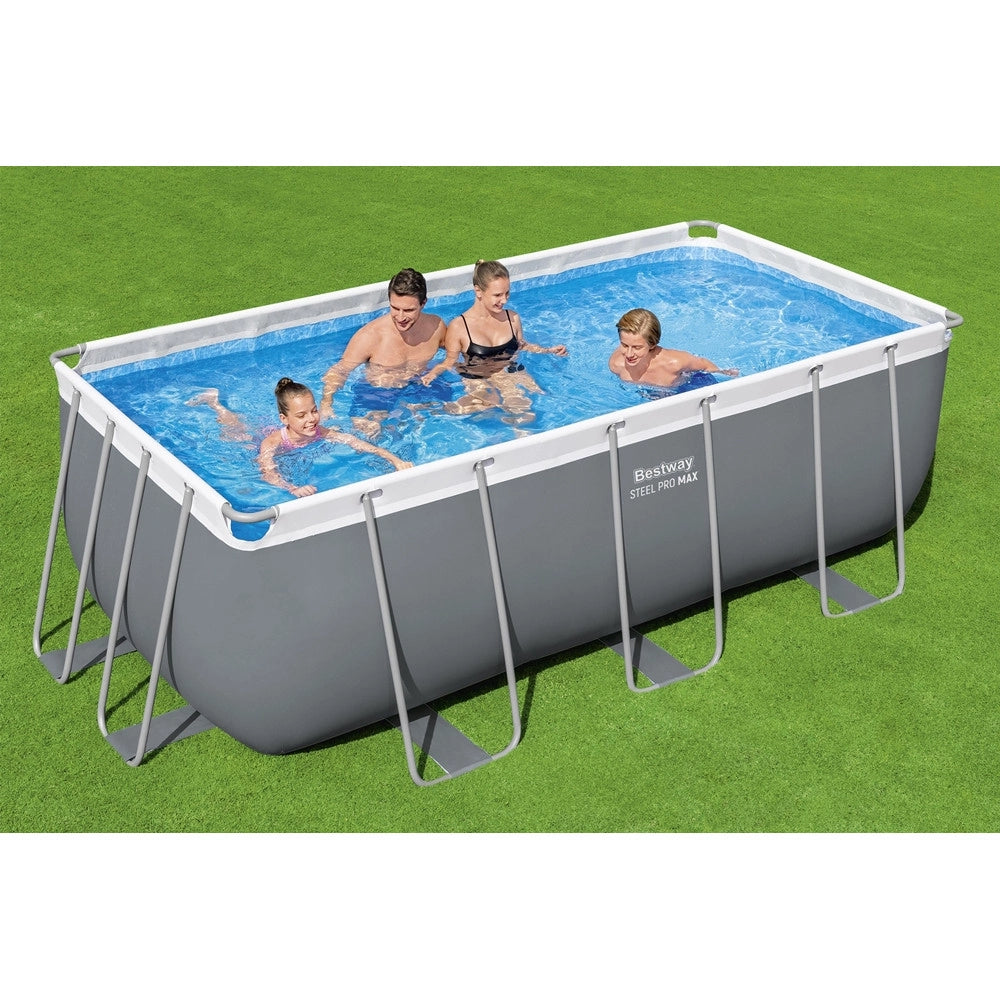 Trade Shop - Piscina Rettangolare Steel Pro Max Con Struttura Acciaio Pompa Filtro 412x201x122cm 56456 -