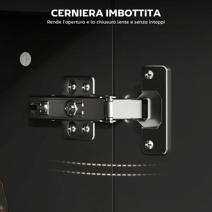 ARMADIETTO SPECCHIERA BAGNO IN LEGNO CON MENSOLE REGOLABILI E RIPIANO APERTO, 54X15.2X55.3 CM, NERO