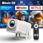 Proiettore intelligente con Android 13 e assistente vocale - 1080p, WiFi 5G, correzione trapezoidale automatica, ideale per streaming
