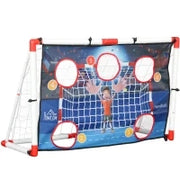 Campo da calcio per bambini all'aperto con 5 zone bersaglio, pallone da pallamano gonfiabile, pompa 116 x 48 x 76 cm bianco