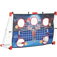 Campo da calcio per bambini all'aperto con 5 zone bersaglio, pallone da pallamano gonfiabile, pompa 116 x 48 x 76 cm bianco