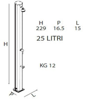 Doccia Solare Jolly S 25 Litri In Alluminio Con Lavapiedi Colore Antracite Cv-A620/7016