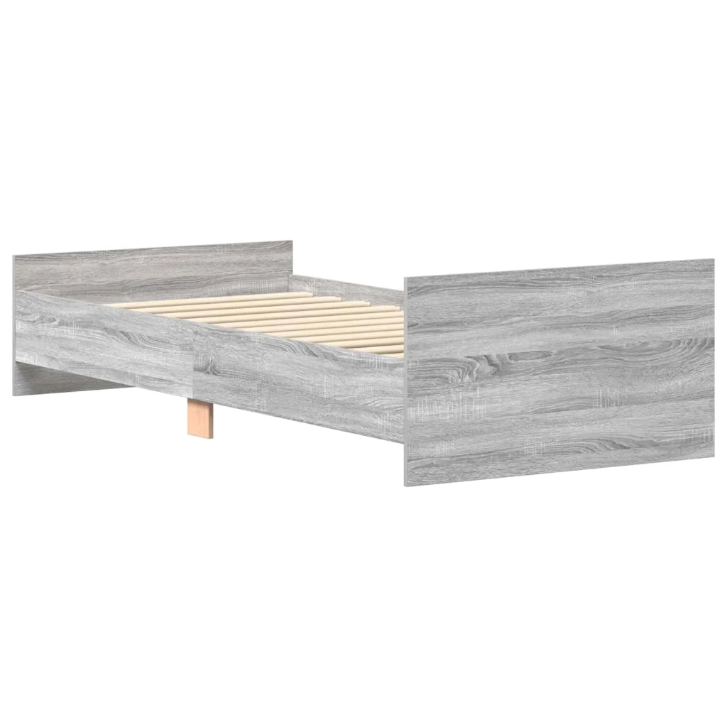 Struttura letto con testata Sonoma grigio 80 x 200 cm