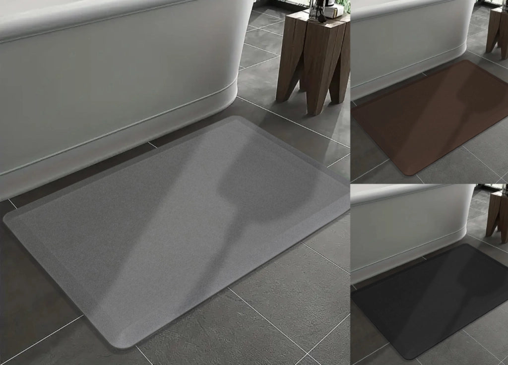 Tappeto Bagno Memory Ultrasoft Antiscivolo Impermeabile Tinta Unita Giulia - 44x120 - Nero