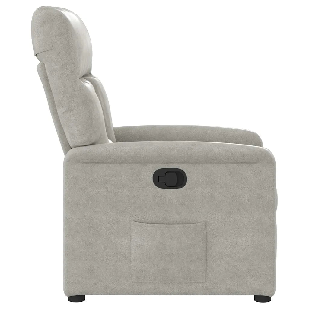 Poltrona Reclinabile Grigio Chiaro in Tessuto di Microfibra 4015564