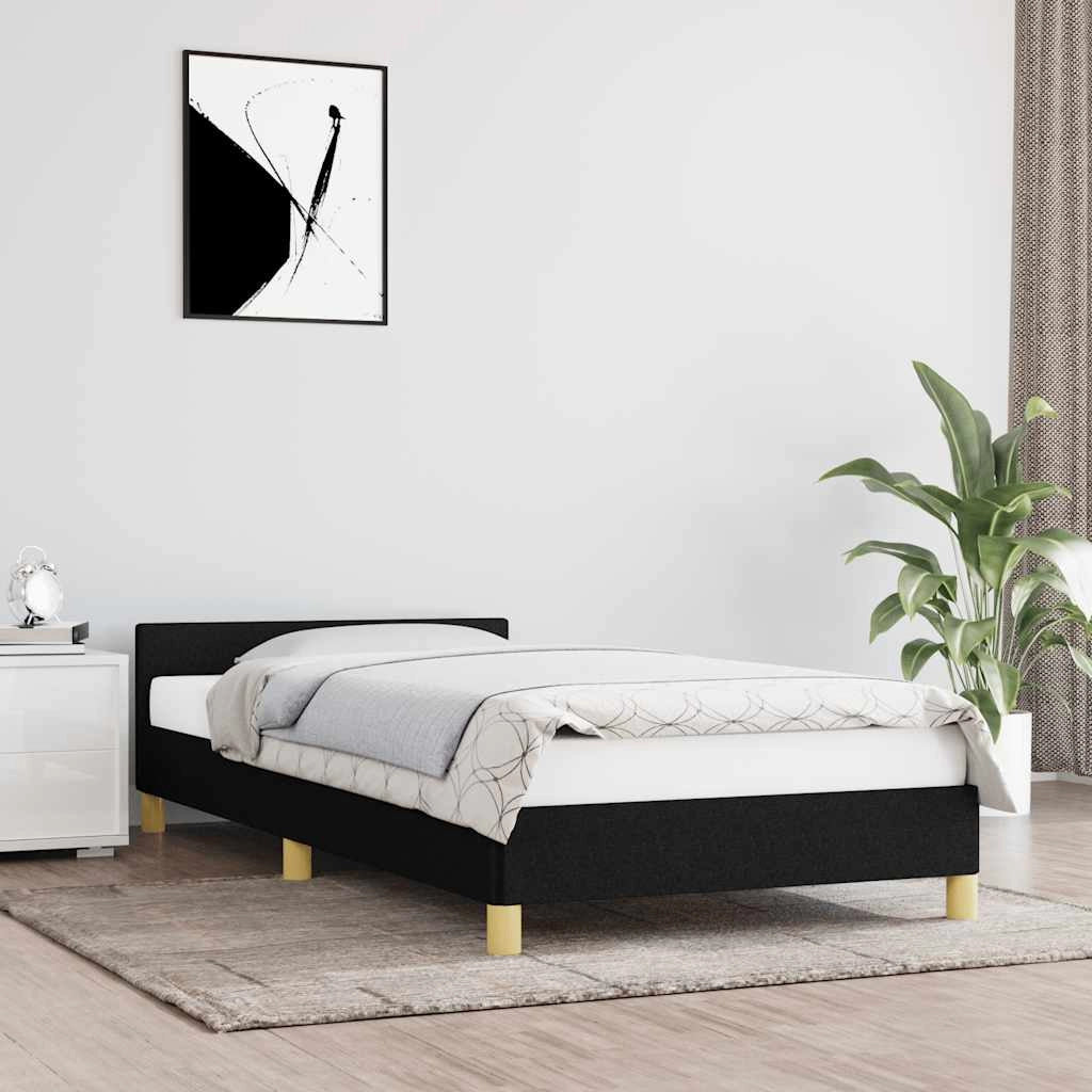 Giroletto con Testiera Nero 90x190 cm in Tessutocod mxl 71545