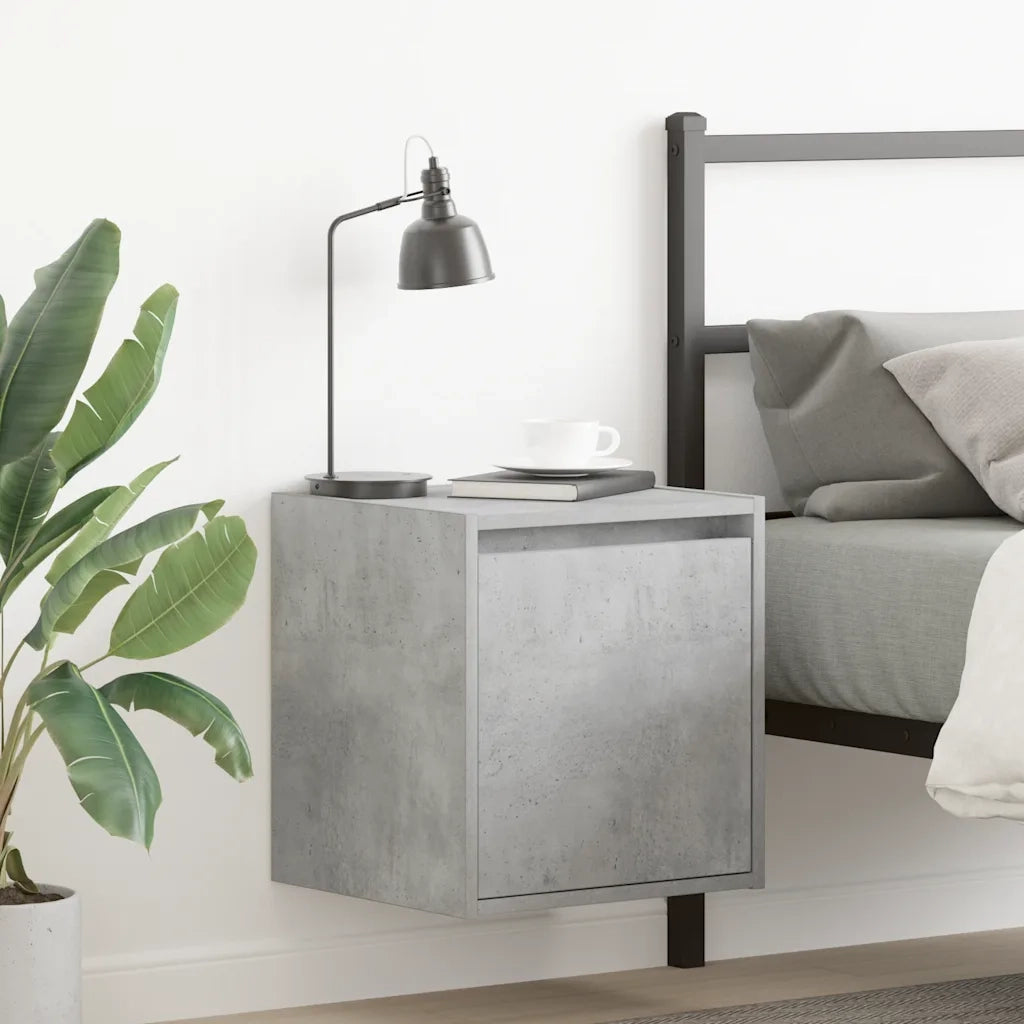 Comodino a Muro Grigio Cemento 38x34x40 cm 861235
