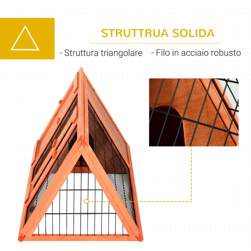 Gabbia per Conigli in Legno di Abete 118x50x45 cm