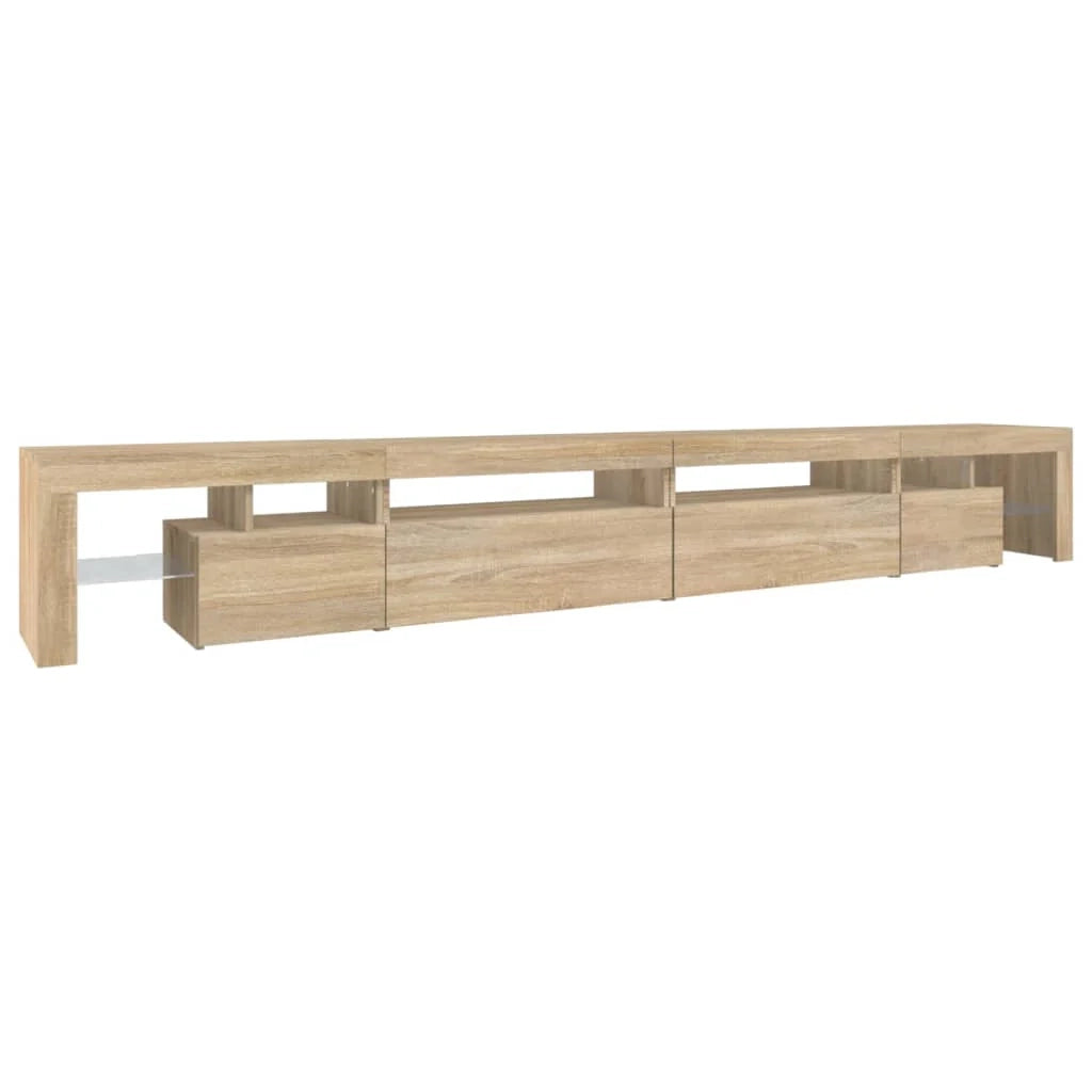 Mobile TV multimediale mensola TV credenza mobile TV per sala da pranzo soggiorno camera da letto con luci LED rovere Sonoma 290 x 36,5 x 40 cm marrone 02_0026778