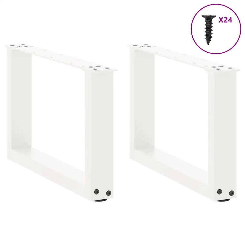 vidaXL Gambe per Tavolino da Caffè a Forma di U 2 pz Bianche 50x(30-31) cm Acciaio