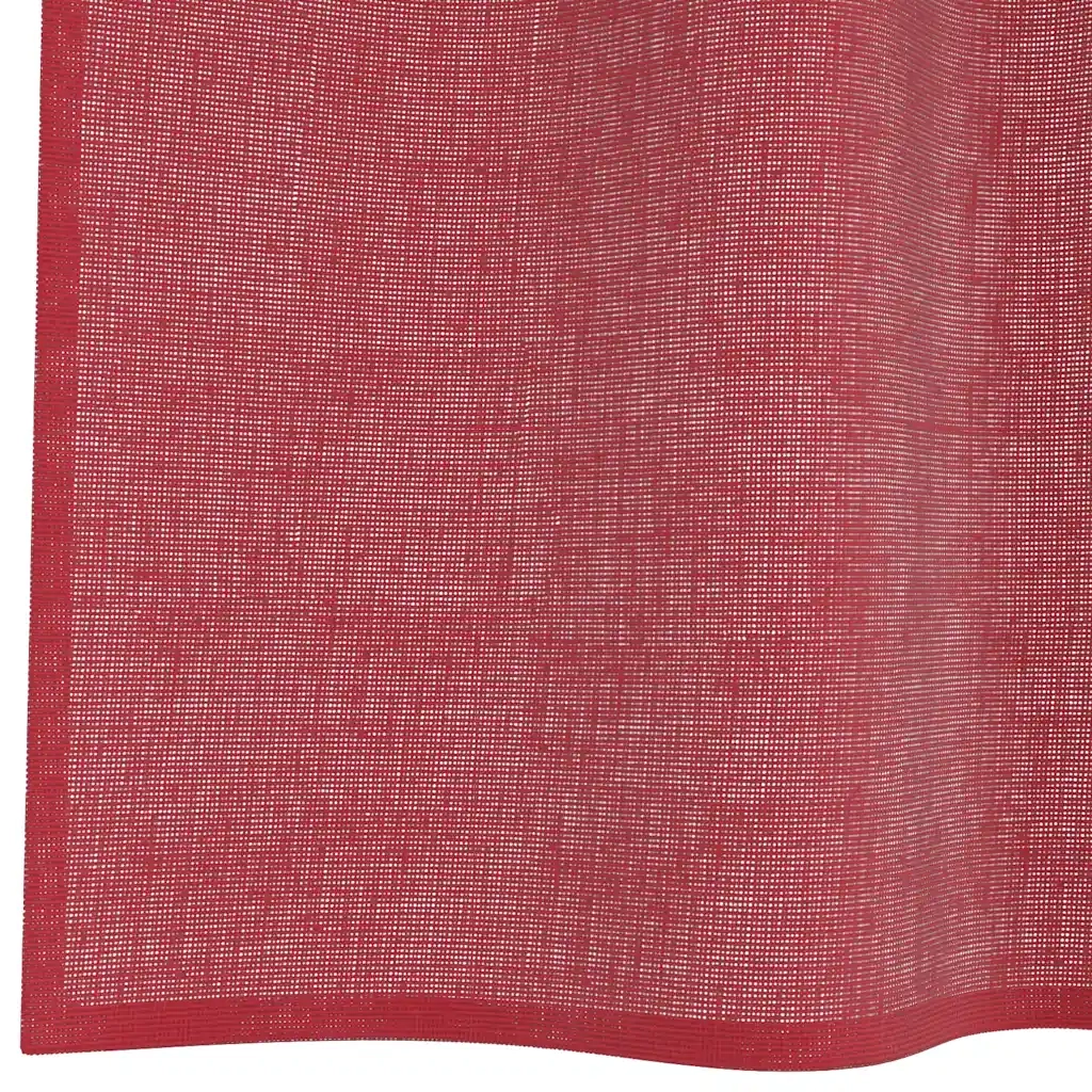 Tende in Voile con Passanti 2 pz Rosso Vino 140x225 cm