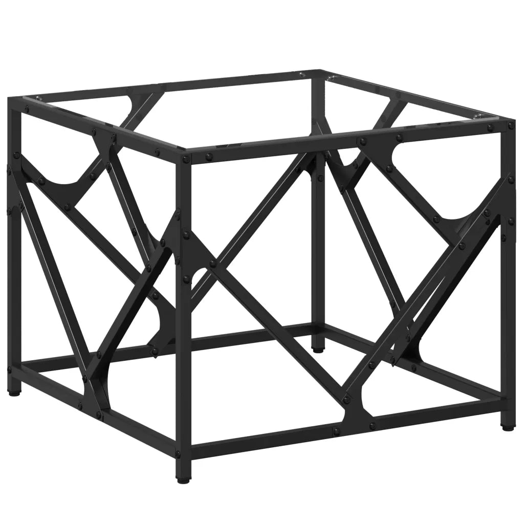 Tavolini con Piano in Vetro Trasparente 2 pz 50x50x41cm Acciaio 845992