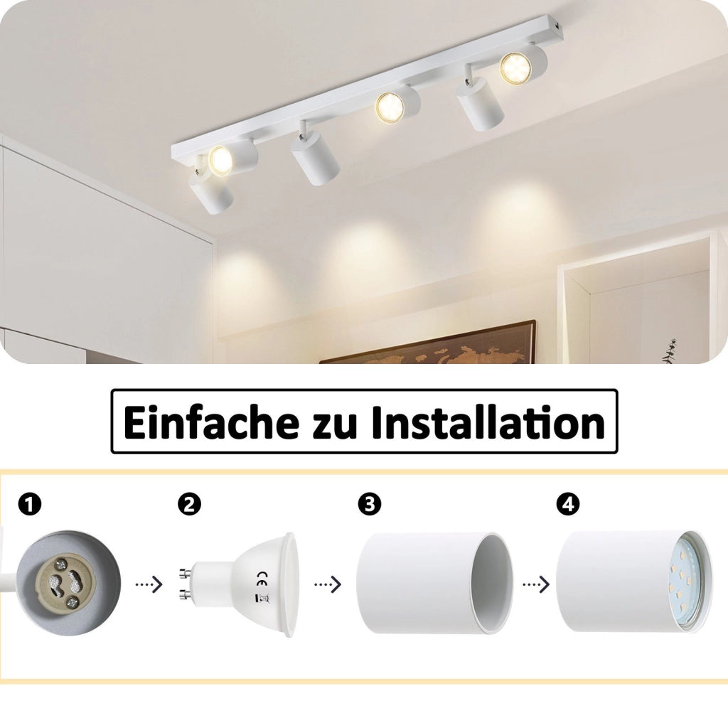 ZMH Faretto da soffitto bianchi retrò GU10 girevoli 350° per camera letto