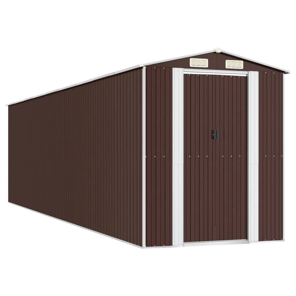 Capanno da Giardino Marrone Scuro 192x772x223cm Acciaio Zincato 3147467